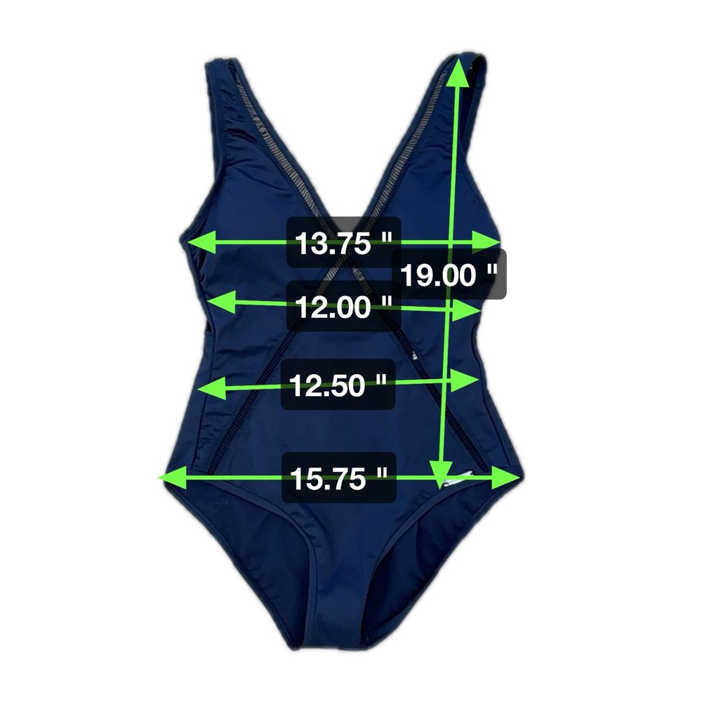 NWT* Michael Kors Cut-Out V-Neck One Piece Swim in Navy - Women's 10 - Picture 5 of 9